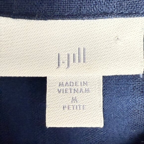 Women's J. JILL "Move Over Ina" Cotton Gauzy‎ Navy Button Down Tunic | Size MP - Picture 6 of 9